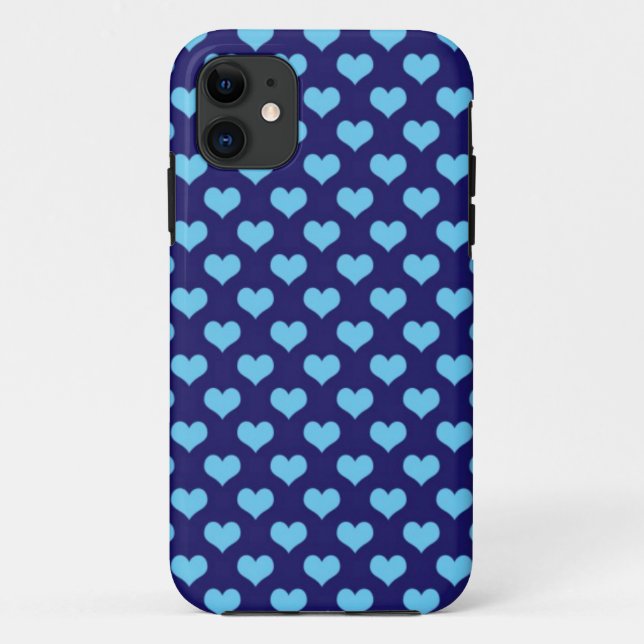 Blue Love Hearts Case-Mate iPhone Case (Back)