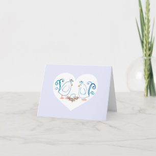 Blue Lovebirds and Nest Note Card