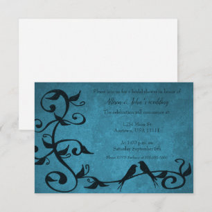 Blue Lovebirds Bridal Shower Invite