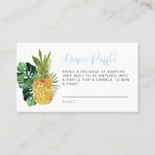 Blue Luau Tropical Diaper Raffle Card
