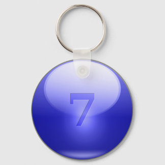 Blue Lucky 7 Keychain