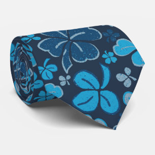Blue Lucky Shamrocks Clover St. Patrick`s Day Tie