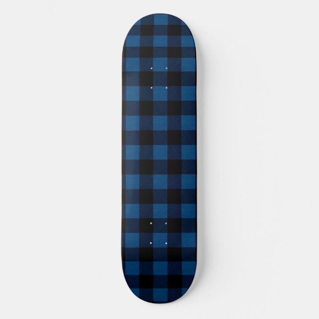 Blue Lumberjack Plaid Skateboard (Front)