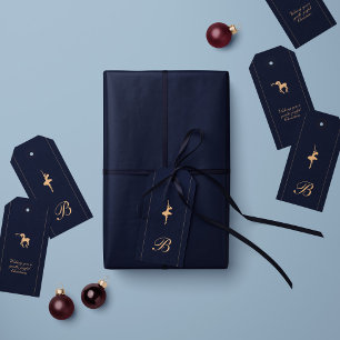 Blue luxury Christmas personalized gift tag