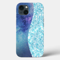 Blue Luxury Modern gradient galaxy glitter star