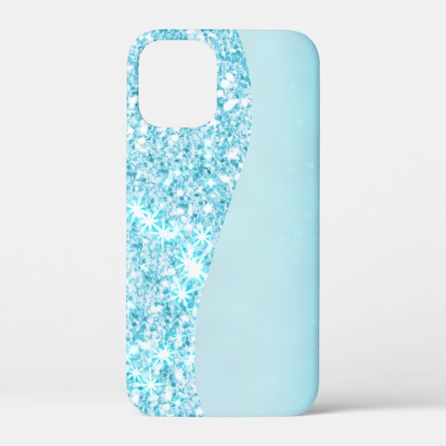 Blue Luxury Modern gradient galaxy glitter star Case-Mate iPhone Case (Back)