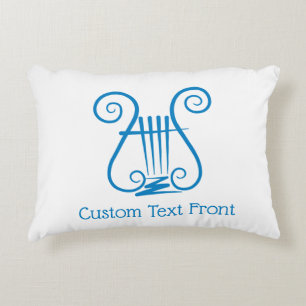 Blue Lyre Accent Pillow
