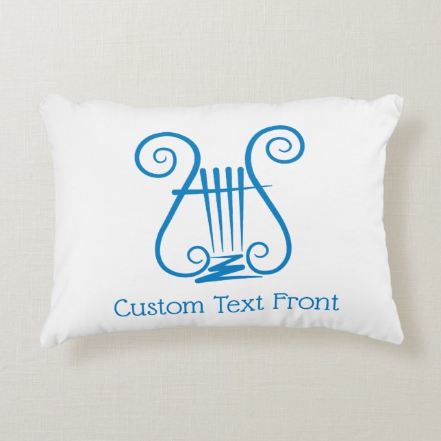 Blue Lyre Accent Pillow (Front)