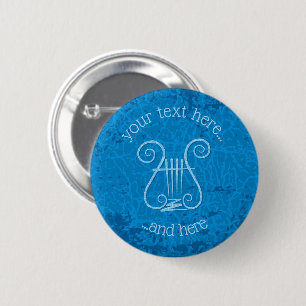 Blue Lyre Background 2 Inch Round Button
