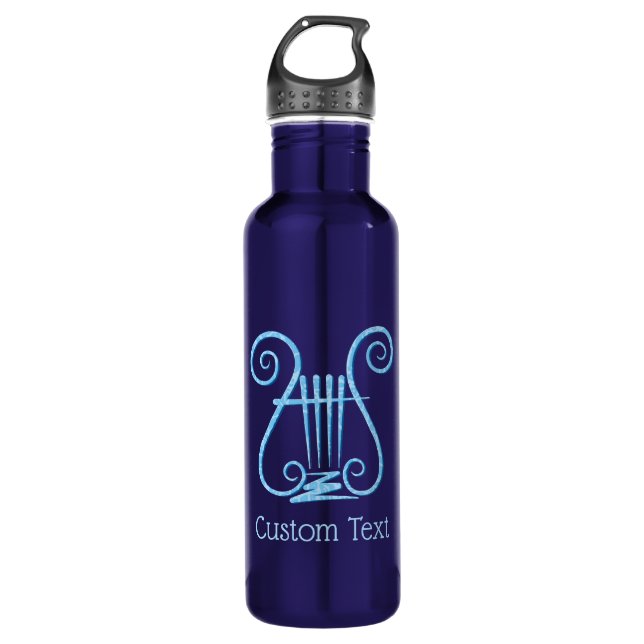 Blue Lyre Background 710 Ml Water Bottle (Front)