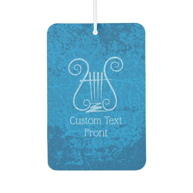 Blue Lyre Background Air Freshener (Front)