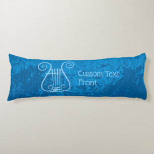 Blue Lyre Background Body Pillow