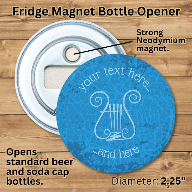 Blue Lyre Background Bottle Opener (Creator Uploaded)