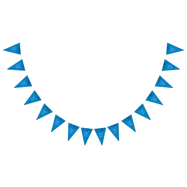 Blue Lyre Background Bunting Flags (All)