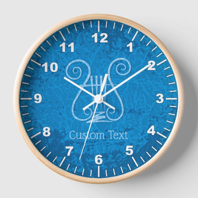 Blue Lyre Background Clock (Front)
