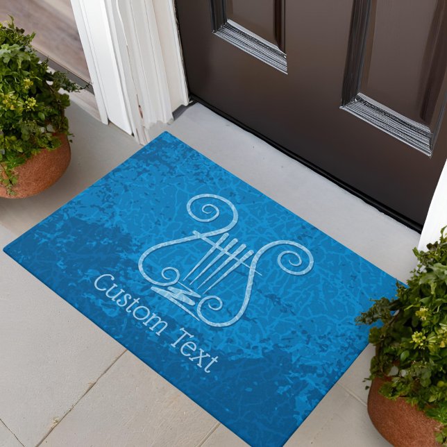 Blue Lyre Background Doormat (Creator Uploaded)