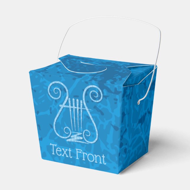 Blue Lyre Background Favor Box (Front Side)