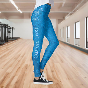 Blue Lyre Background Leggings