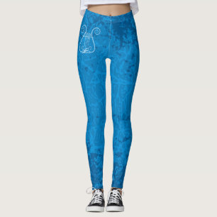 Blue Lyre Background Leggings