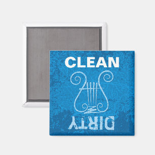 Blue Lyre Background Magnet