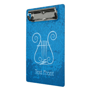 Blue Lyre Background Mini Clipboard