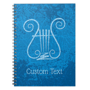 Blue Lyre Background Notebook