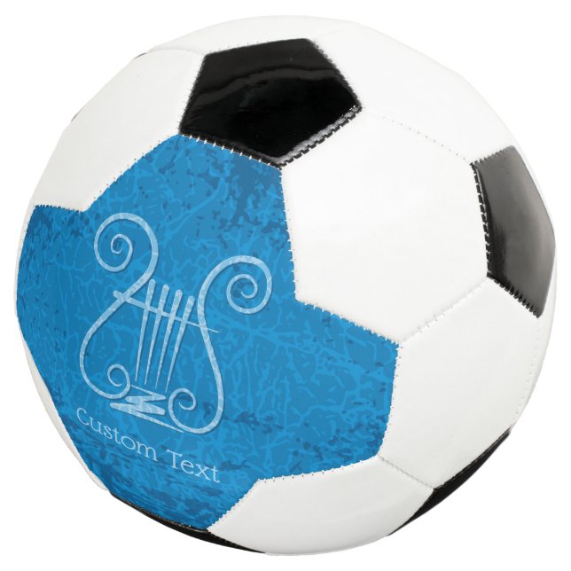 Blue Lyre Background Soccer Ball (Three Quarter)