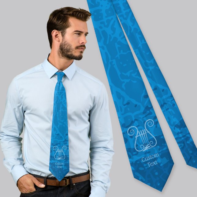 Blue Lyre Background Tie (Creator Uploaded)