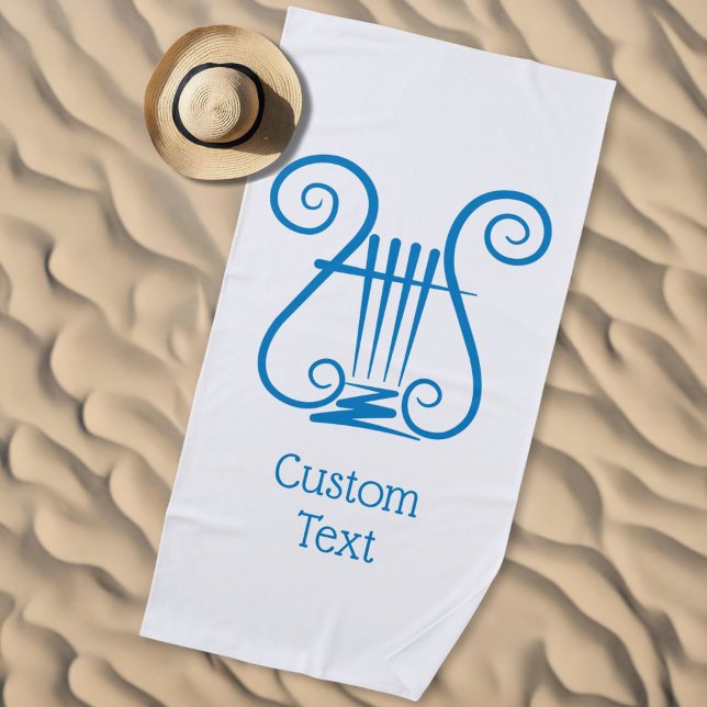 Blue Lyre Beach Towel (Creator Uploaded)