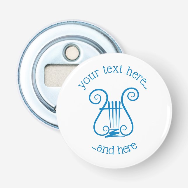 Blue Lyre Bottle Opener (Front)