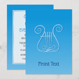 Blue Lyre Invitation