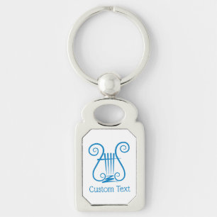 Blue Lyre Keychain