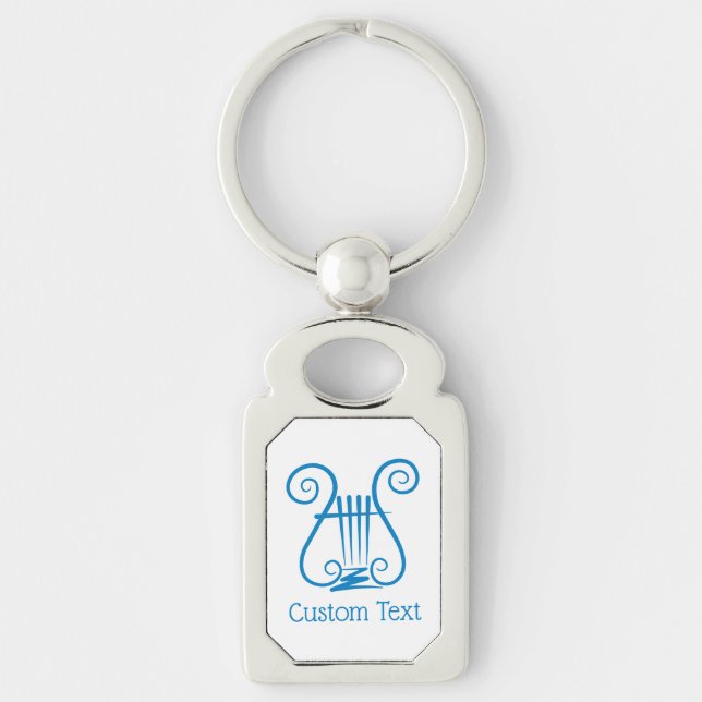 Blue Lyre Keychain (Front)