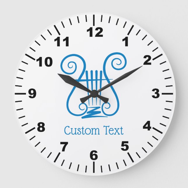 Blue Lyre Large Clock (Front)