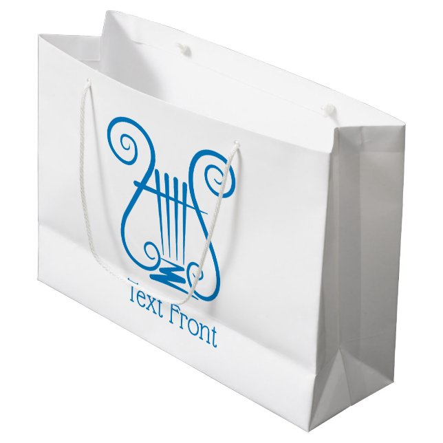Blue Lyre Large Gift Bag (Front Angled)