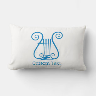 Blue Lyre Lumbar Pillow