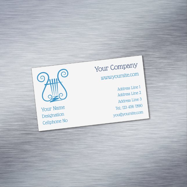 Blue Lyre Magnetic Business Card (In Situ)