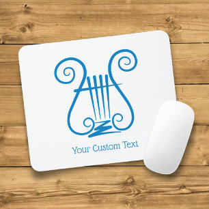 Blue Lyre Mouse Pad