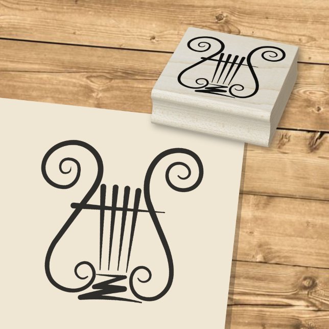 Blue Lyre Rubber Stamp (Creator Uploaded)