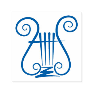 Blue Lyre Self-inking Stamp