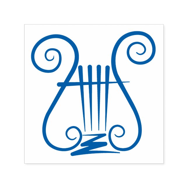 Blue Lyre Self-inking Stamp (Design)
