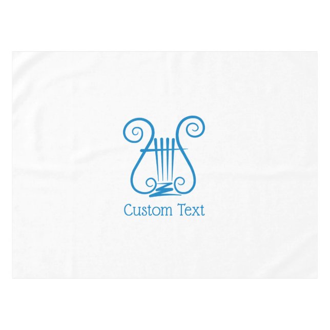 Blue Lyre Tablecloth (Front (Horizontal))