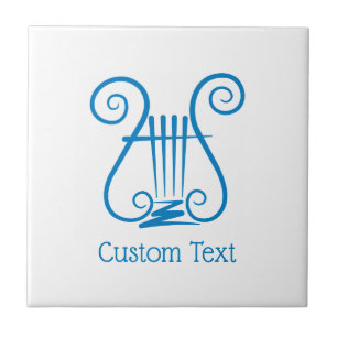Blue Lyre Tile