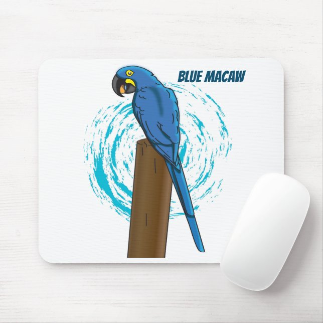 Blue Macaw Mouse Pad (With Mouse)