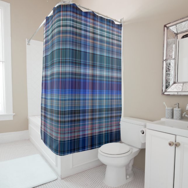 Blue Madras Plaid Stripe Pattern (In Situ)