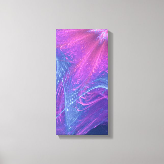 Blue Magenta Asymmetric Fractal Canvas Print (Front)