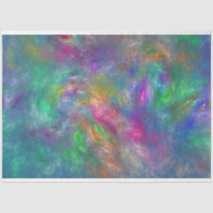 Blue Magenta Green Violet Orange Abstraction Tissue Paper