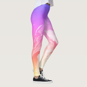 Blue Magenta Rainbow Leggings - Striped Yoga Pants