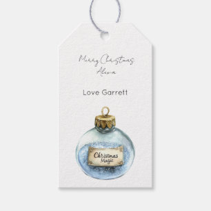 Blue Magic Ornament Christmas Lights Gift Tags