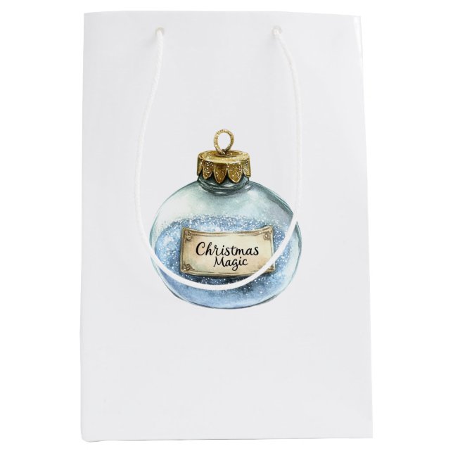 Blue Magic Ornament Christmas Lights Medium Gift Bag (Front)